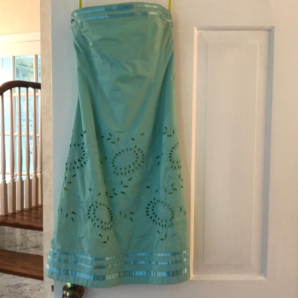 Turquoise strapless sundress - size 0